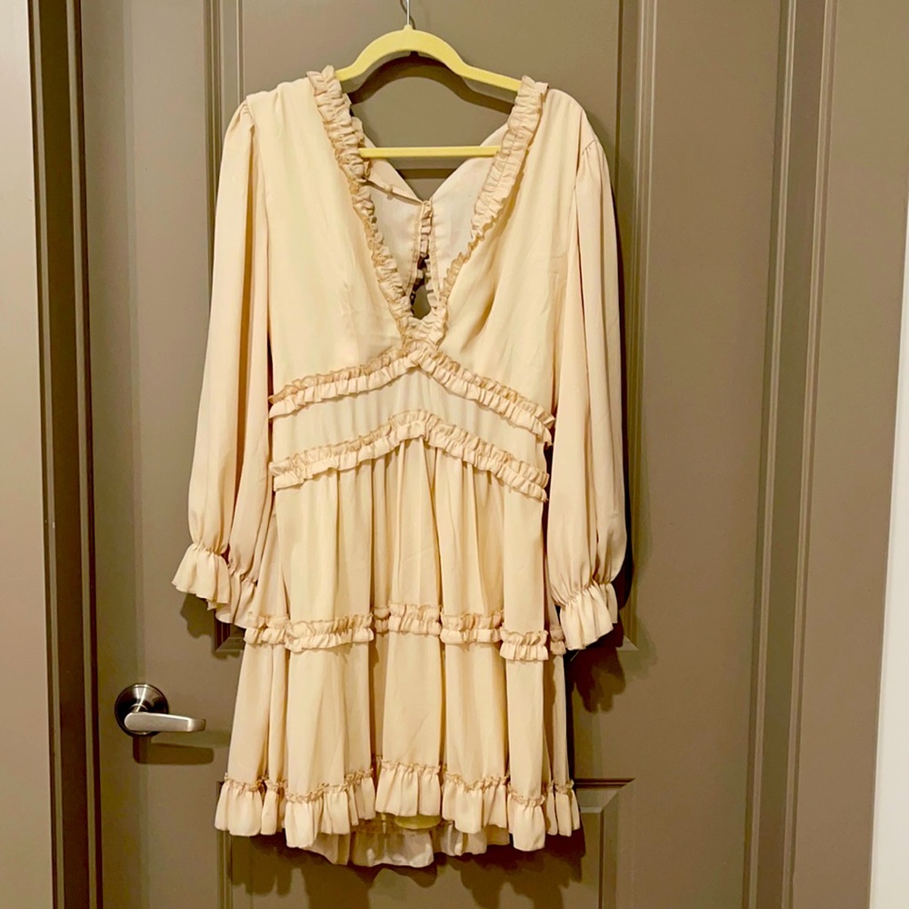 Ruffled Cream Dress